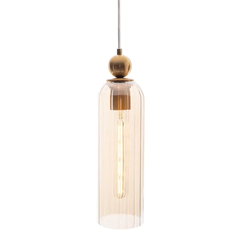 Niska cena Lampa wisząca Campanila P0510 Maxlight szkło tuba mosiądz przezroczysty