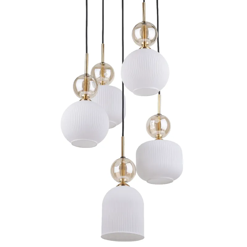 Wisząca lampa do przedpokoju Sophia Cognac 11593 szklana czarny biały Ekspresowa dostawa