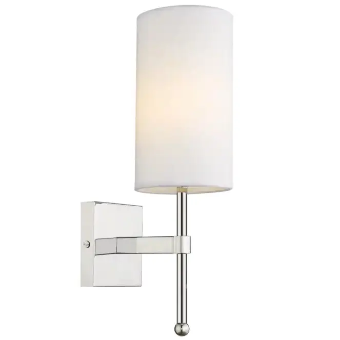 Ostatnia szansa Klasyczna LAMPA ścienna DENVER W01987NIWH Cosmolight abażurowy kinkiet do salonu nikiel