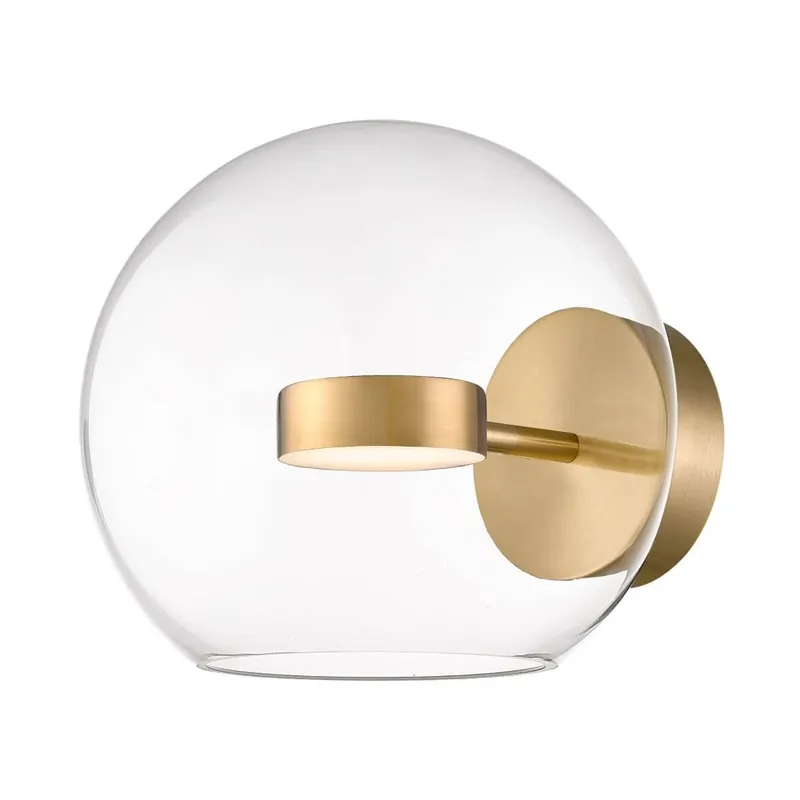 Szybka dostawa Szklany kinkiet kula Enceladus W042801DL4AC Zumaline LED 5W 3000K złoty