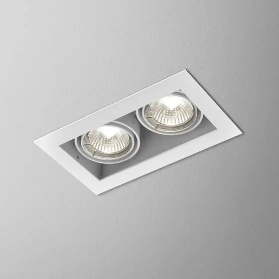 Ograniczona ilość Oczko halogenowe SQUARES 50x2 230V oprawa wpuszczana 36812-0000-U8-PH AQform podwójna oprawa w nowoczesnym stylu
