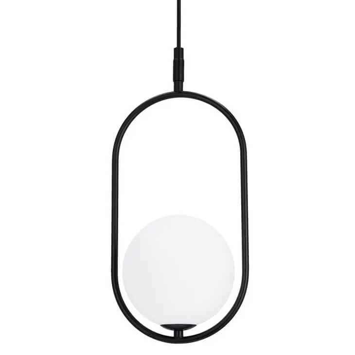 Czarna lampa wisząca Cordel szklana kula frame do sypialni Wysoka jakość
