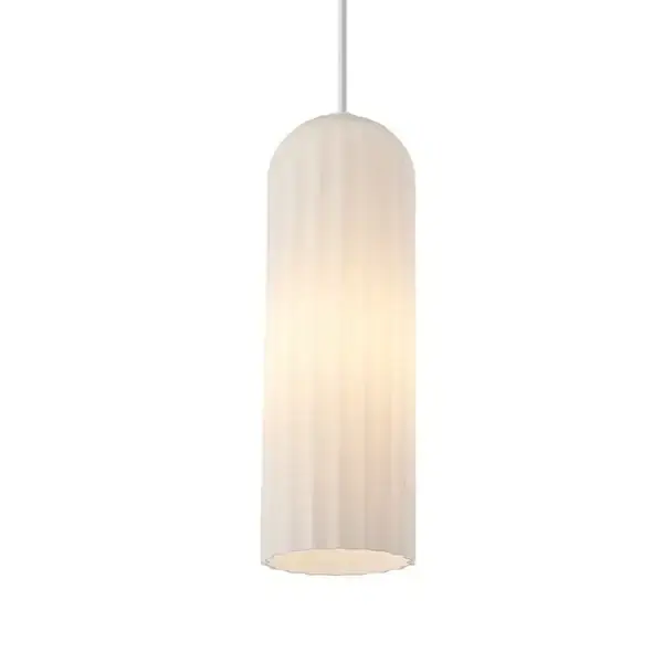 Ograniczona ilość Szklana lampa wisząca MIELLA 2412523001 tuba nad stół biała