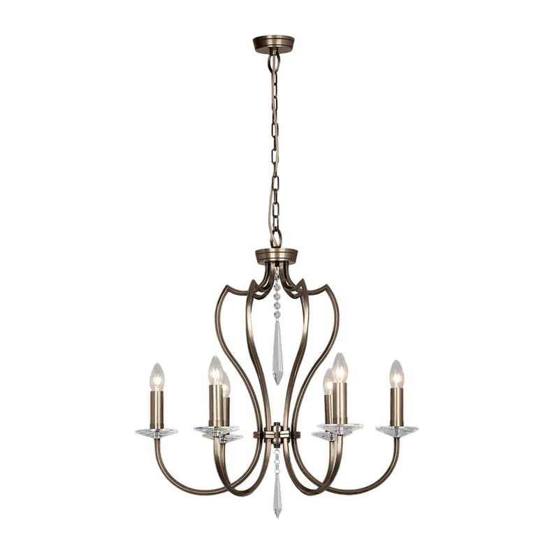 Ostatnia szansa Żyrandol Pimlico PM6 DB Elstead Lighting klasyczna oprawa w kolorze ciemnego brązu