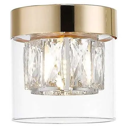 Lampa sufitowa szklana GEM C038901AF7AC tuba przezroczysta złota Łatwy zwrot