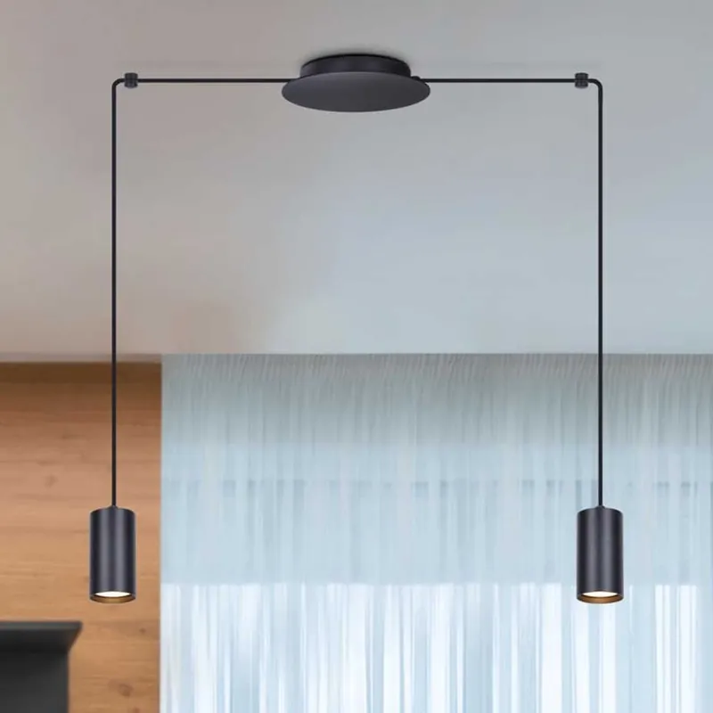 Wisząca LAMPA pająk Puerto K4896 Kaja tuby metalowe do sypialni czarne Nowość