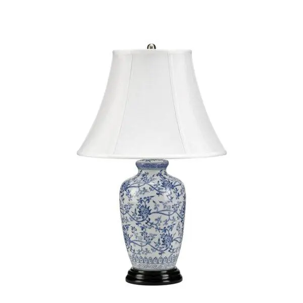 Lampa stołowa BLUE GINGER JAR BLUE-G-JAR-TL oprawa w kolorze biało-niebieskim z białym abażurem ELSTEAD LIGHTING Hit cenowy