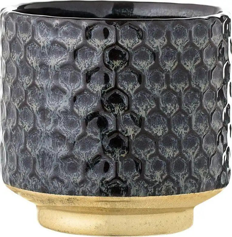 Oferta Doniczka dekoracyjna ∅10x10 cm niebieskozłota