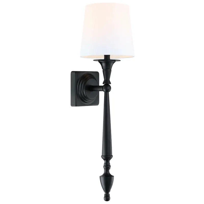 Niska cena Kinkiet klasyczny Austin W01296BKWH Cosmolight metal tkanina czarny biały