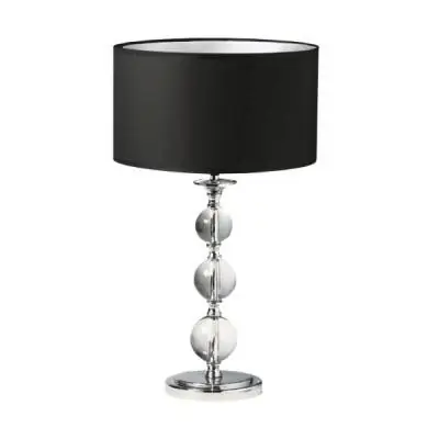 Lampa stołowa Rea RLT93163-1B oprawa w kolorze srebrnym z czarnym abażurem ZUMA LINE Rabat