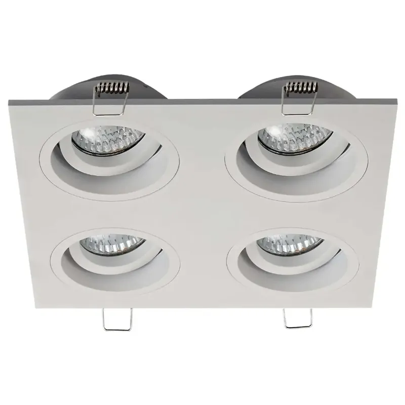 Łatwy zwrot Wpuszczana lampa sufitowa CHUCK DL4 SQUARE 20069WH kwadratowa biała