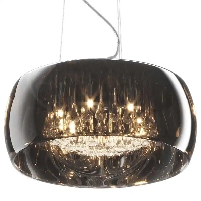 Zniżka Wisząca lampa CRYSTAL P007606XF4FZ szklana glamour z kryształkami chrom