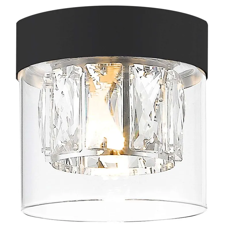 Sufitowa lampa glamour GEM C038901AP7AC szklana tuba czarna przezroczysta Popularny