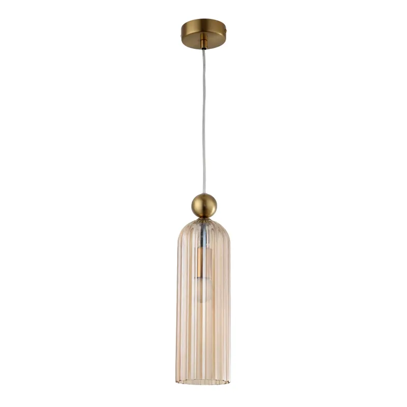 Wisząca lampa tuba Piega LP939/1P amber Light Prestige bursztynowy szklany zwis do salonu Najlepsza cena
