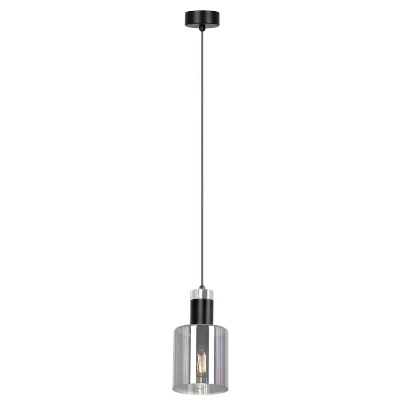 Dekoracyjna lampa wisząca Brus K5250 pojedyncza metalowa szklana czarna Szybka wysyłka
