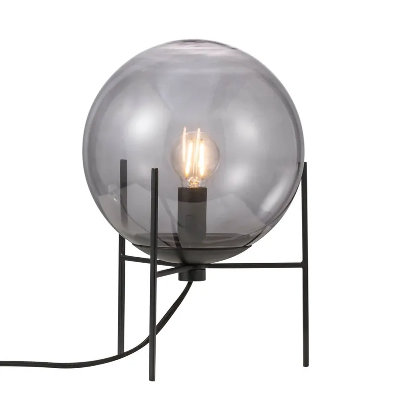 Oferta limitowana Lampa stołowa do salonu Alton 47645047 kulista czarny przydymiony