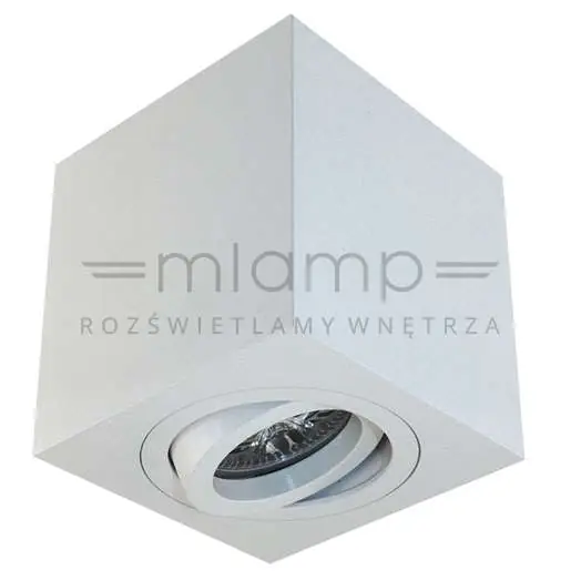 Spot LAMPA sufitowa Lago Bianco Orlicki Design regulowana OPRAWA metalowa kostka cube biała Oferta limitowana