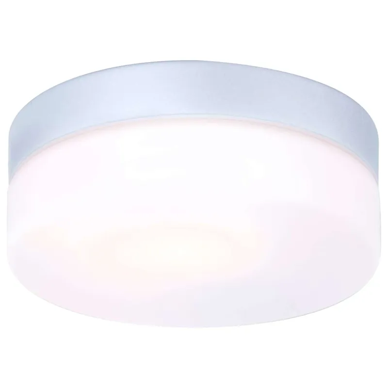 Zewnętrzna LAMPA sufitowa stropowa VRANOS 32111 Globo okrągła OPRAWA do łazienki PLAFON na taras outdoor IP44 biały srebrny Zamów dziś