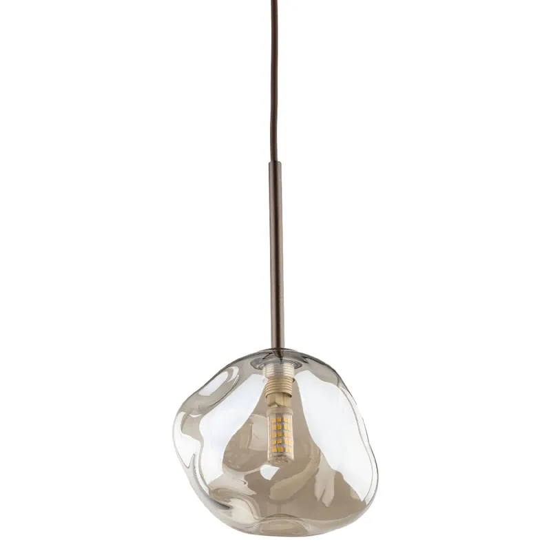 Wisząca lampa glamour Lava 11025 kula do sypialni brązowa bursztynowa Rabat