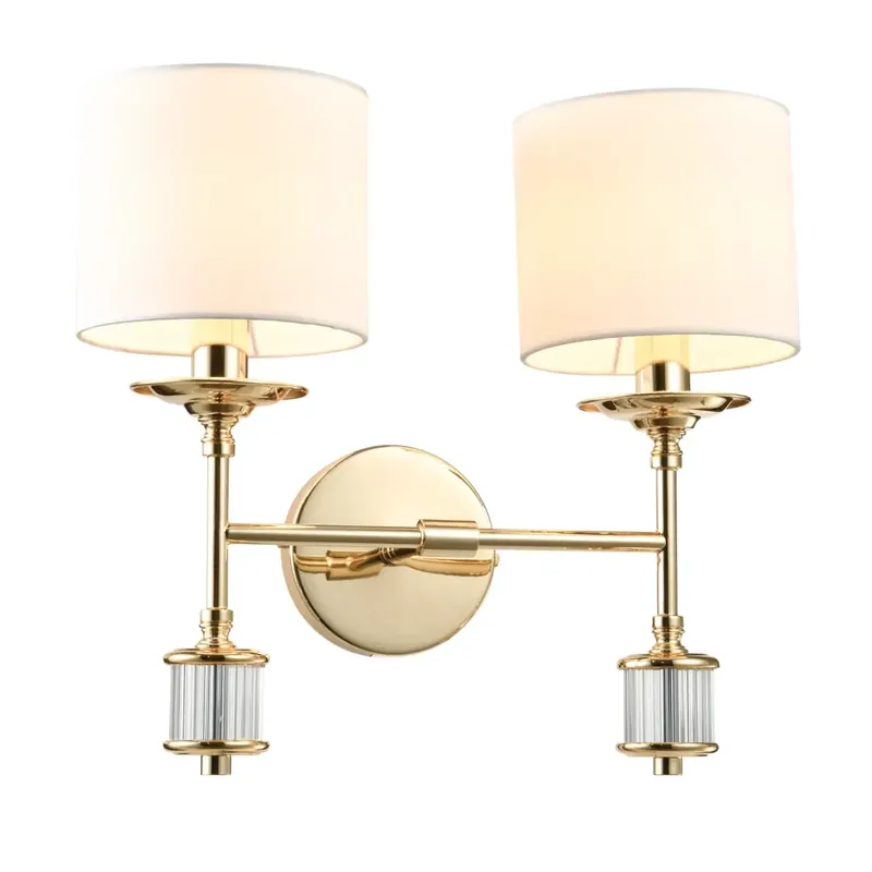 Wyprzedaż Kinkiet ścienny modernistyczny SUTTON elegancki mosiężny metalowy szklany 2p W02415AUWH