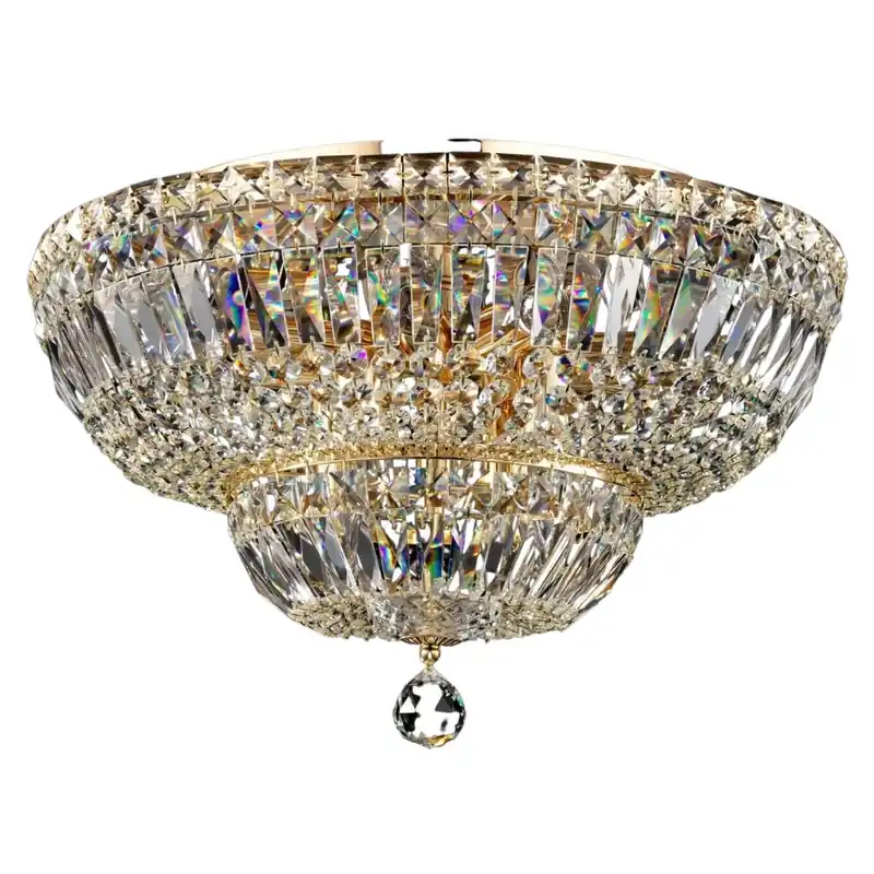 LAMPA sufitowa BASFOR DIA100CL12G Maytoni plafoniera OPRAWA kryształowa okrągły plafon pałacowy przezroczysty Zamów dziś