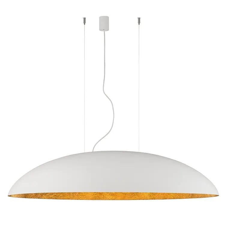 Biała lampa wisząca Canoe 7927 metalowy dysk nad wyspę do kuchni Hit cenowy