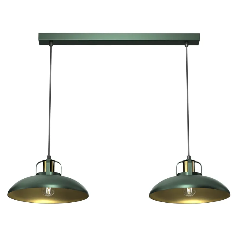 Industrialna lampa wisząca Felix do jadalni zielona złota Nowość