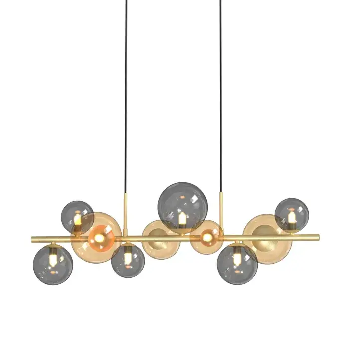 Do wyczerpania zapasów Molekułowa lampa wisząca Villa MD591810EGN szkło złoty bursztynowy szary