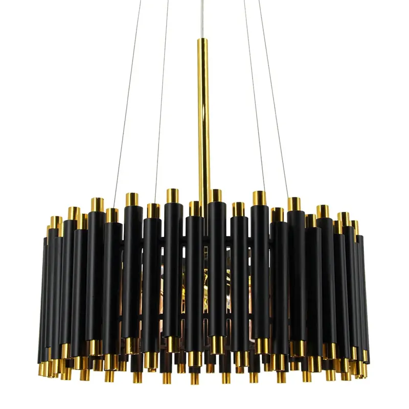 Nowoczesna lampa wisząca NARNI 6235/4 BL TR Elem czarny okrąg złoty Wyprzedaż