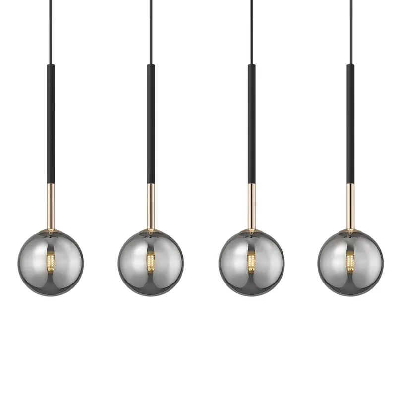 Loftowa Lampa zwisająca Arcturus P057404DSDFZ czarna dymiona złota Okazja