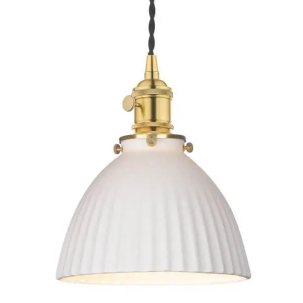 Wysoka jakość Ceramiczna lampa wisząca Hadano HAD014009 mosiądz biały