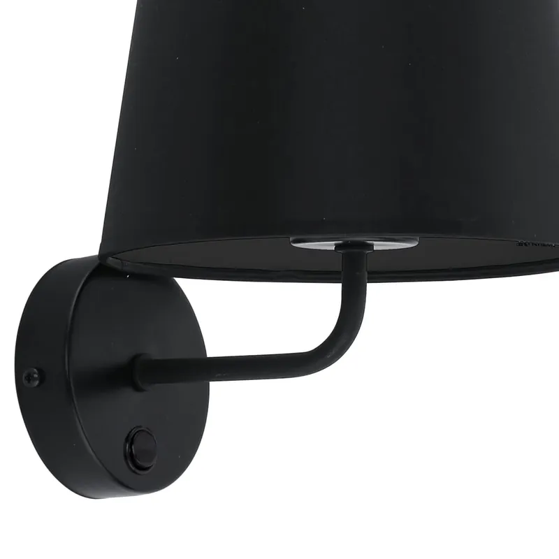 Niska cena Kinkiet z włącznikiem Maja 1884 TK Lighting z abażurem nad łóżko czarny