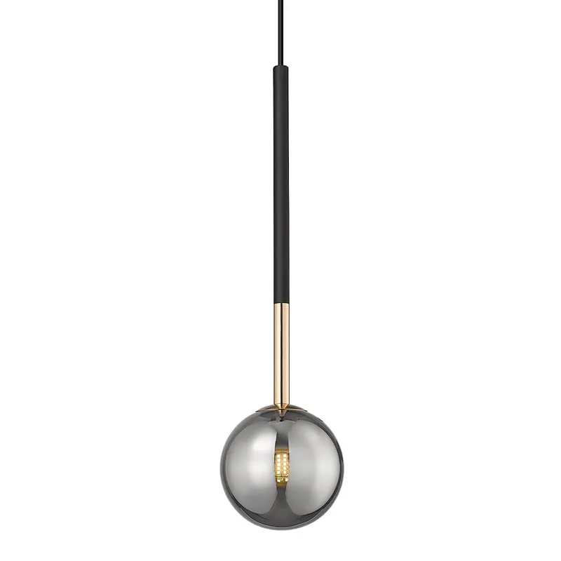 Wyprzedaż Kulista lampa zwis Arcturus P057401FSDFZ Zumaline dymiony złoty czarny