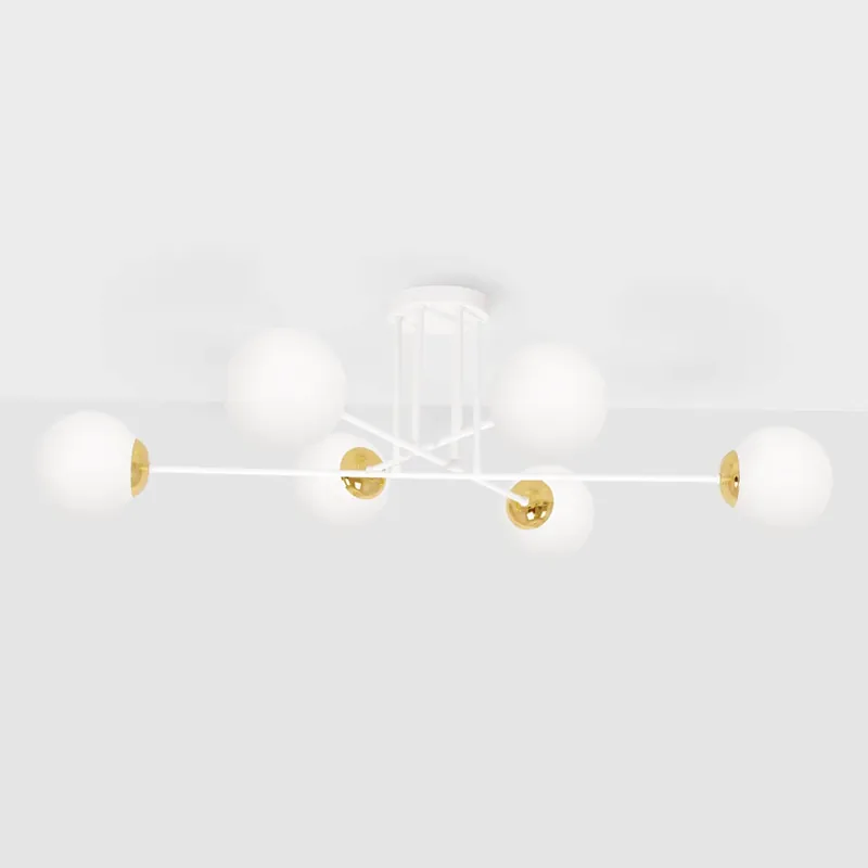 Ostatnia szansa Sufitowa lampa Elmo K5314 Kaja elegancka szklana metalowa złota biała