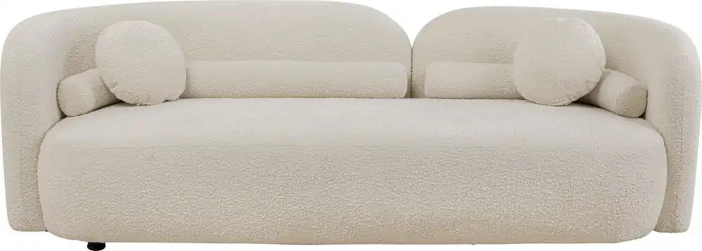 Kup online Sofa kremowa 3osobowa tkanina boucle 225 cm