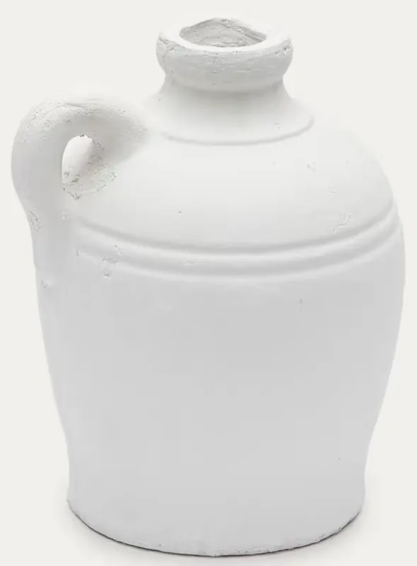 Wazon dekoracyjny terakotowy w kolorze białym Ø18x23 cm Tylko do końca tygodnia