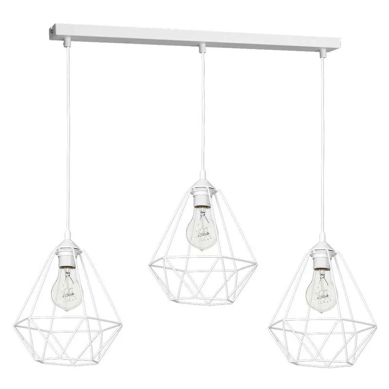 LAMPA wisząca BASKET 7213 Milagro loftowa OPRAWA metalowa listwa ZWIS druciane klatki białe Do wyczerpania zapasów
