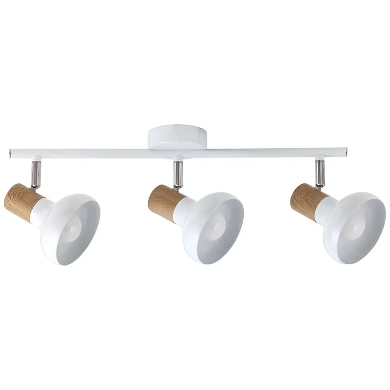 Plafon LAMPA sufitowa HOLLY 5945 Rabalux metalowa OPRAWA skandynawskie reflektorki regulowane drewno buk białe Ekspresowa dostawa