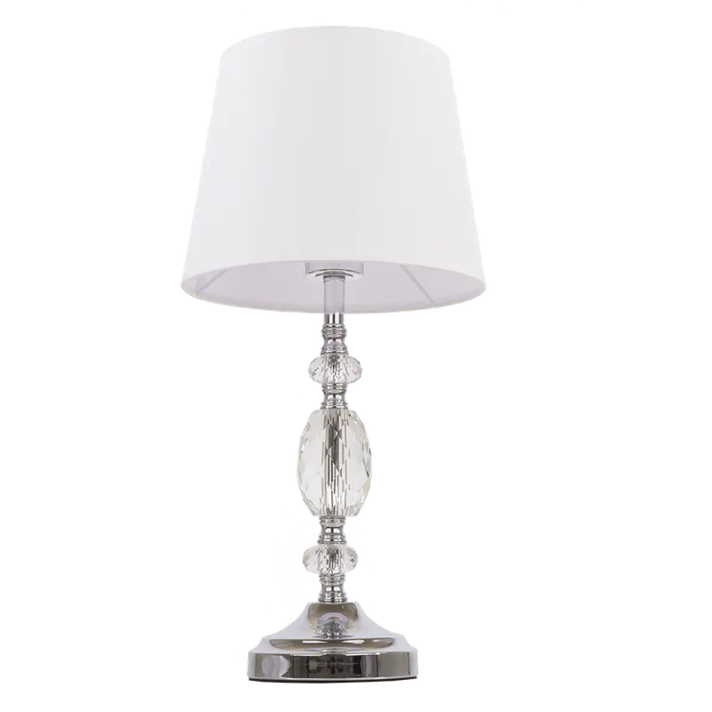 Lampa stołowa Monaco T01885CH-WH COSMOLight biała oprawa w stylu kryształowym Rabat