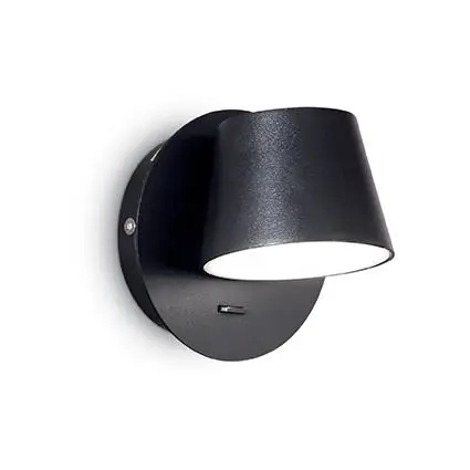 Kinkiet Gim AP1 167121 Ideal Lux czarna oprawa w nowoczesnym stylu Szybka dostawa