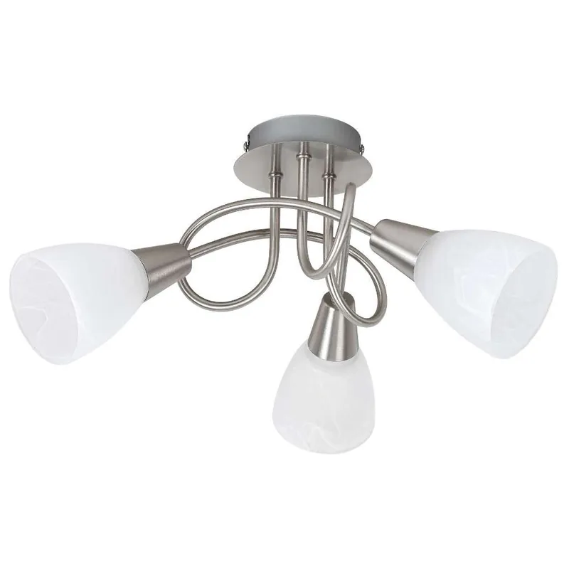 Sufitowa LAMPA plafon JENNA 5532 Rabalux metalowa OPRAWA pętelka spirala klosze szklane chrom satyna biała Cena promocyjna