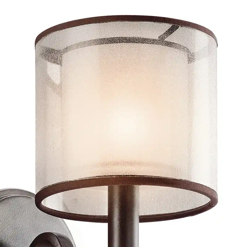 Rustykalna LAMPA ścienna Lacey  KLLACEY1MB Elstead KICHLER metalowa OPRAWA retro kinkiet brązowa biała Ekspresowa dostawa