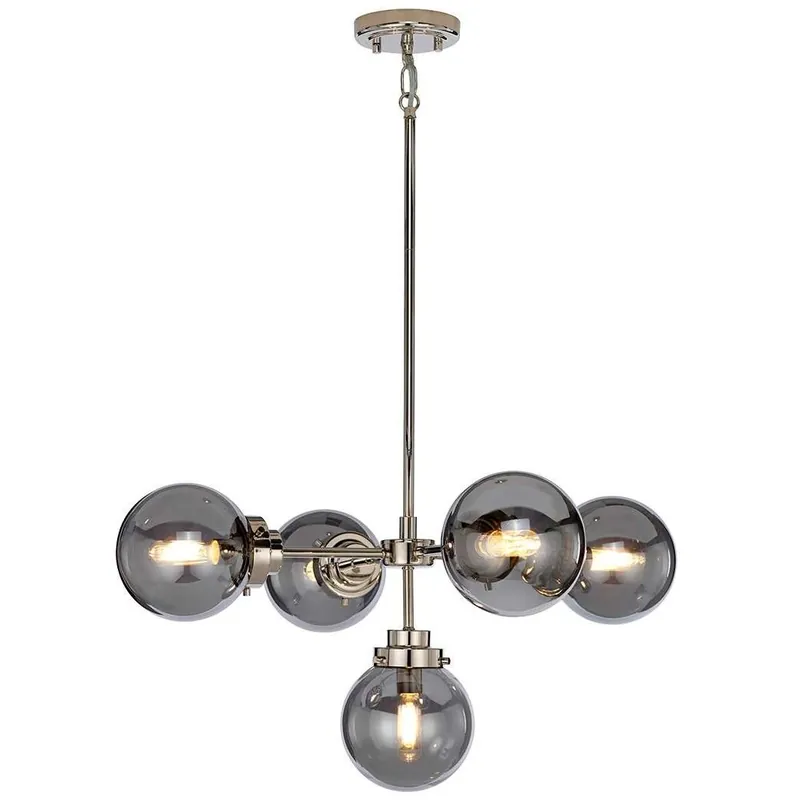 Kup teraz Wisząca LAMPA modernistyczna Kula KULA5 Elstead szklana OPRAWA kule balls ZWIS molekuły nikiel przydymione