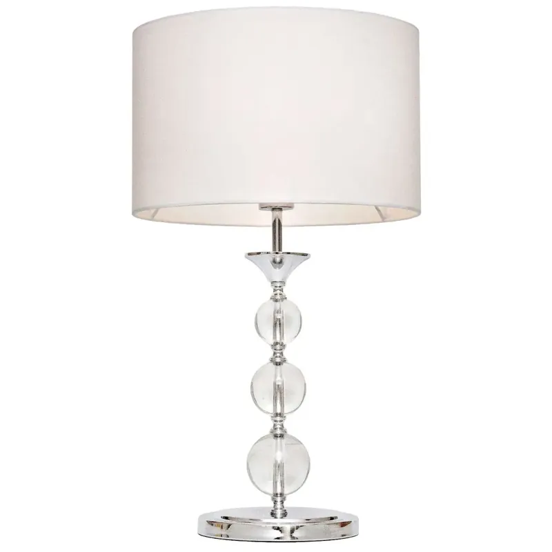 Oferta czasowa Stołowa lampka z abażurem REA RLT931631W szklana biała srebrna