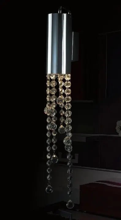 Tuba LAMPA kinkiet LARIX MB937081A Italux kryształowa OPRAWA metalowa ścienna glamour crystal chrom przezroczysta Wysoka jakość