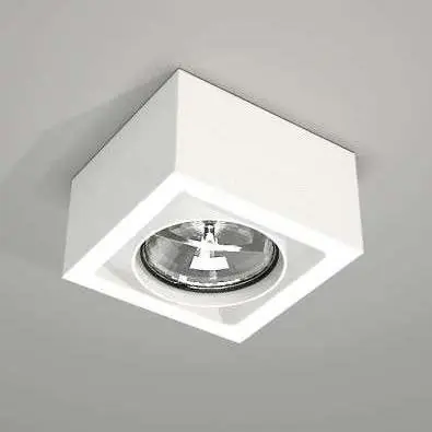Cena promocyjna Spot LAMPA sufitowa UTO 7091 Shilo natynkowa OPRAWA metalowa do łazienki kostka cube biała