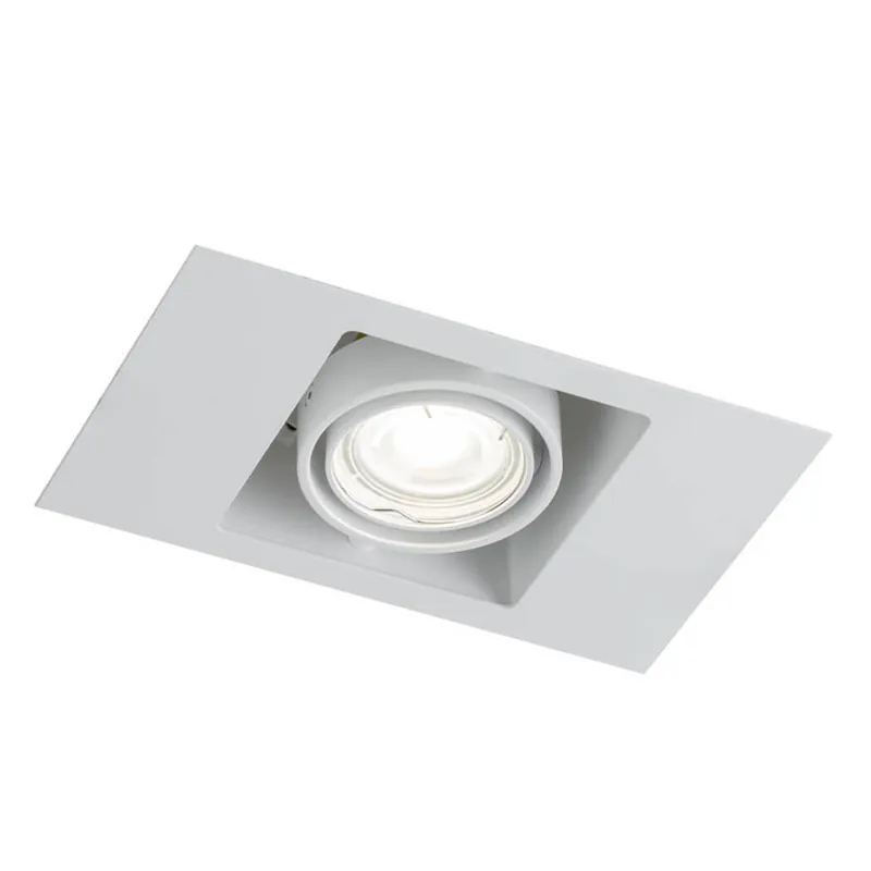 Spot LAMPA sufitowa EBINO 7315 Shilo podtynkowa OPRAWA wpust metalowy prostokątny biały Zniżka