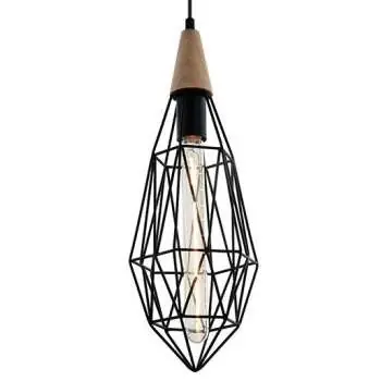 Ostatnie sztuki Industrialna LAMPA wisząca MAELLE MDM2595/1S BK Italux druciana OPRAWA zwis drut czarny