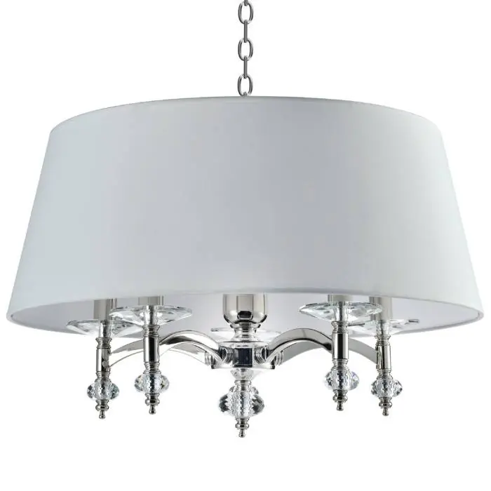 Bezpieczna płatność Lampa wisząca Verona P05377NI-WH COSMOLight biała oprawa w stylu kryształowym