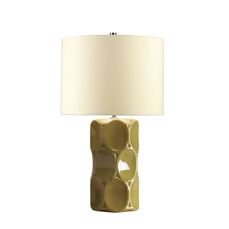 Lampa stołowa Green Retro Elstead Lighting ceramiczna oprawa w kolorze oliwkowym Dodaj do koszyka
